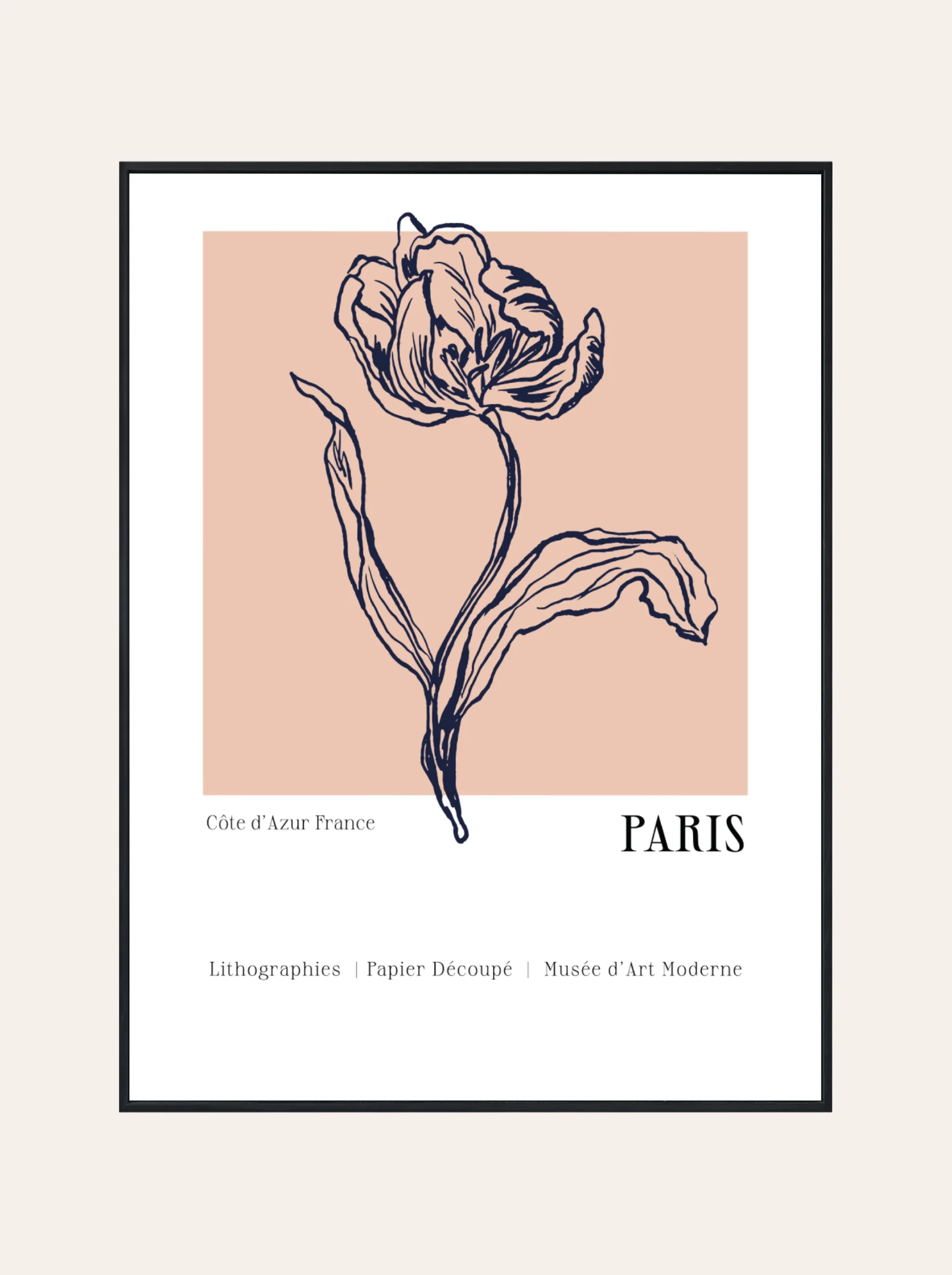 Plakat Abstrakcyjny Kwiat Paris