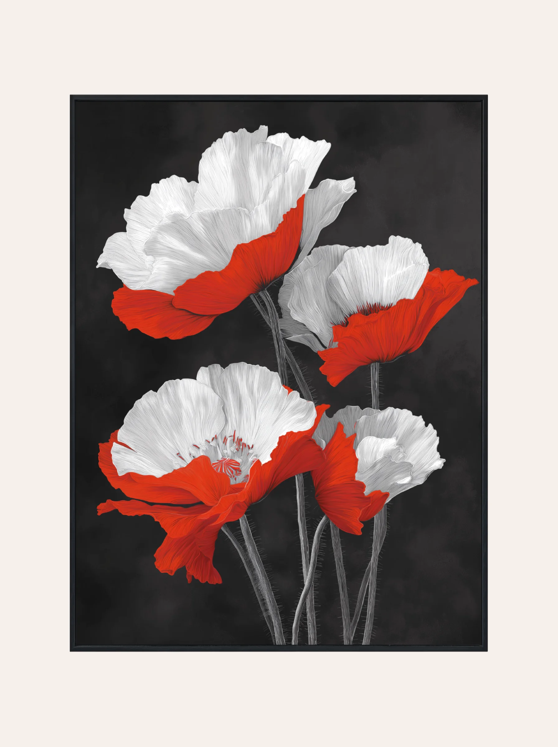 Plakat Biało-Czerwone Kwiaty