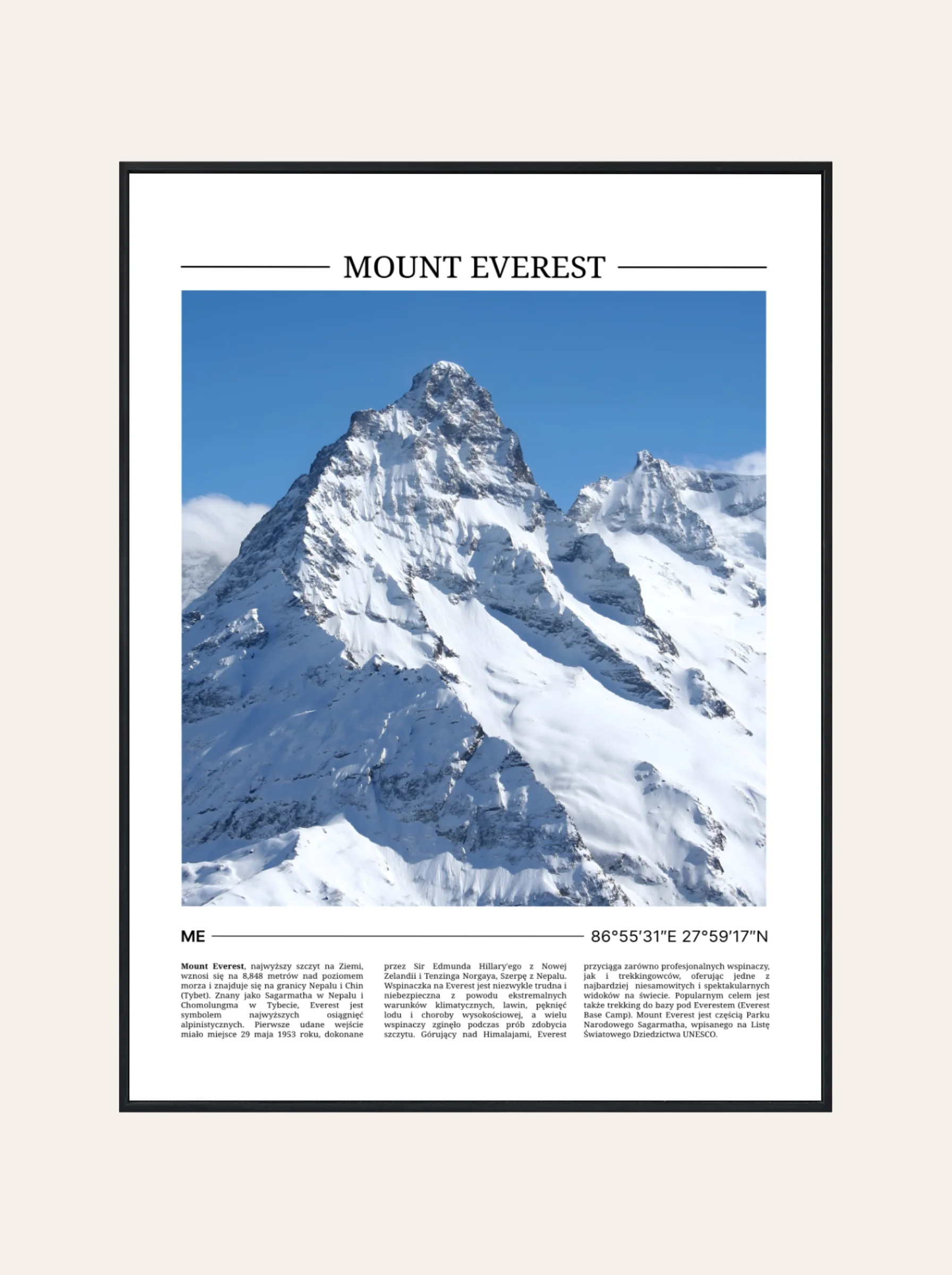 Plakat Kolor Mount Everest