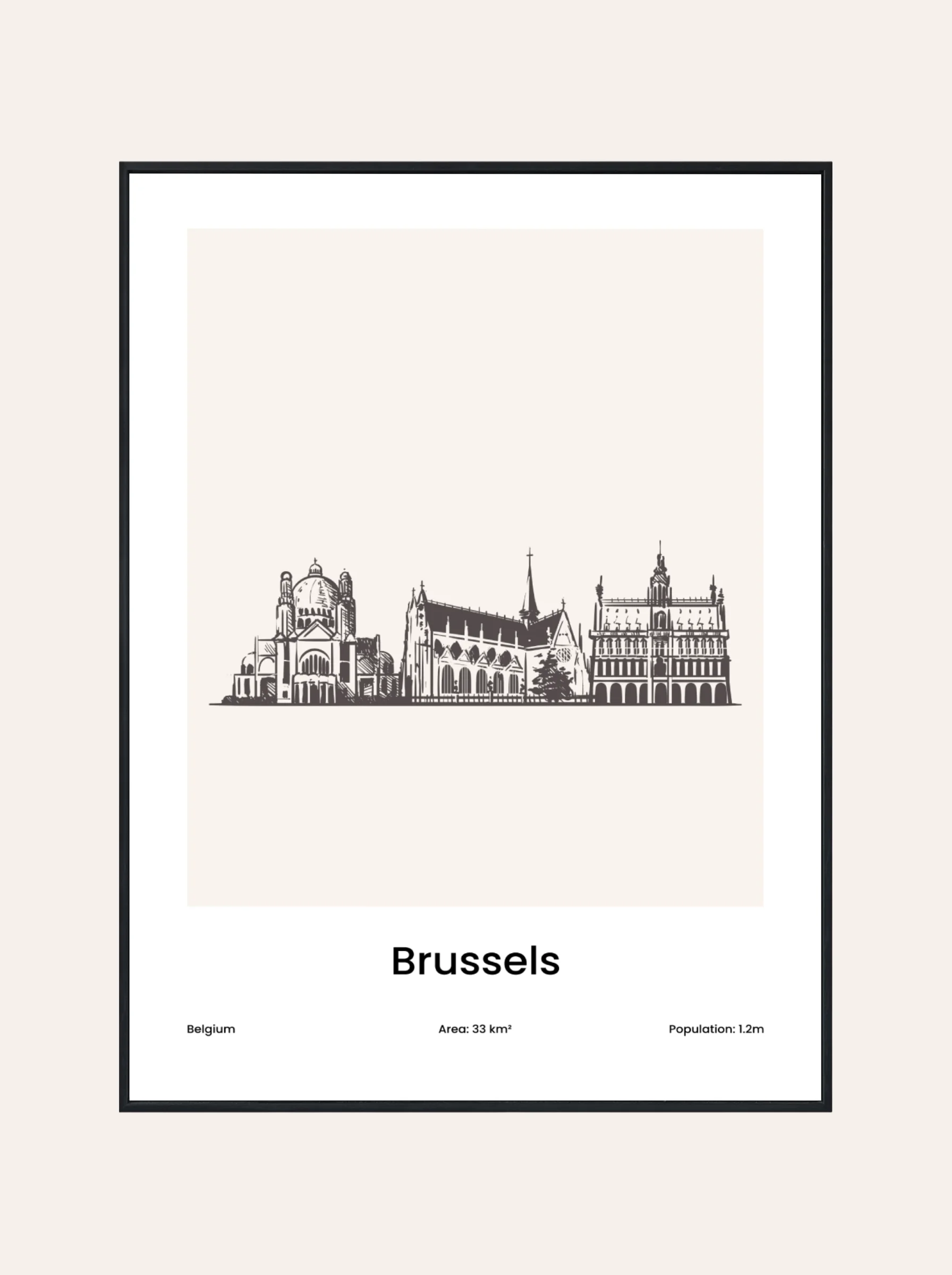 Plakat Rysunek Bruksela