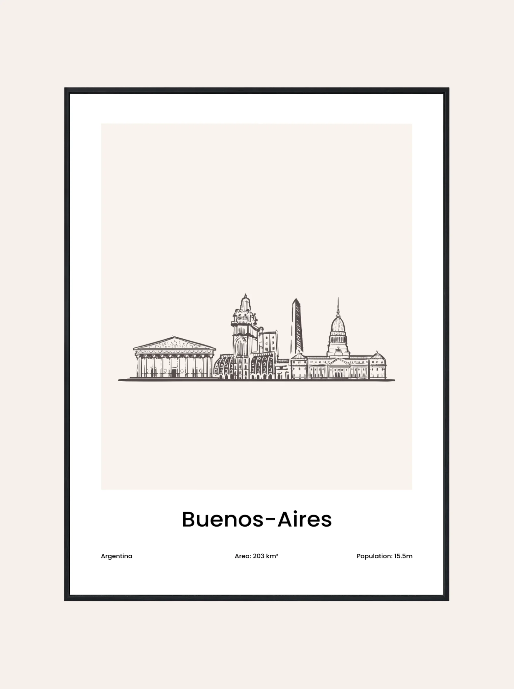 Plakat Rysunek Buenos Aires