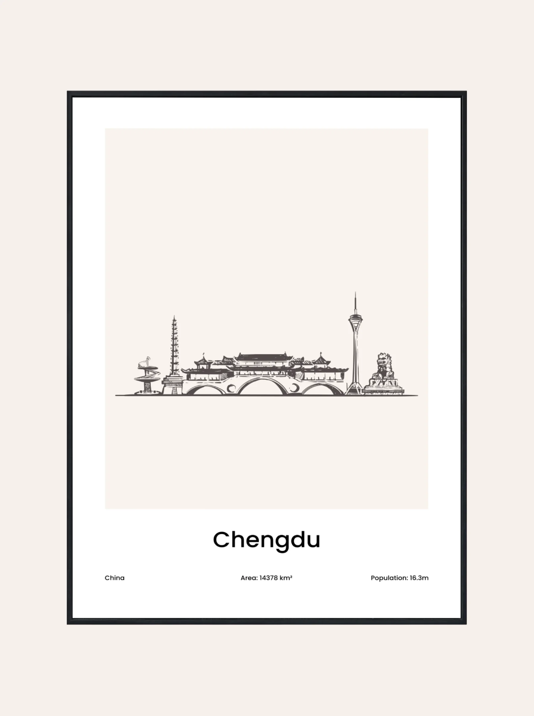 Plakat Rysunek Chengdu