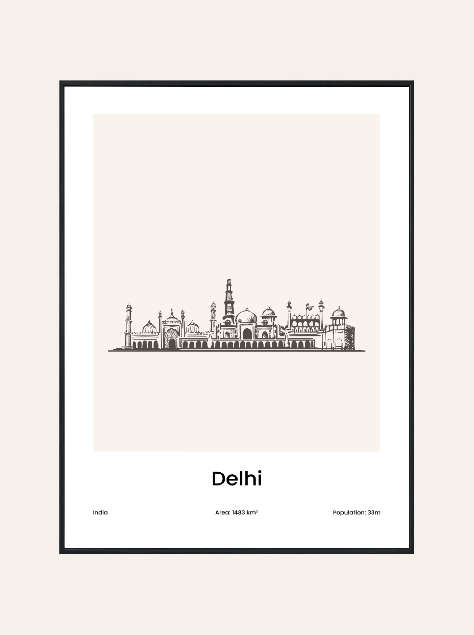 Plakat Rysunek Delhi