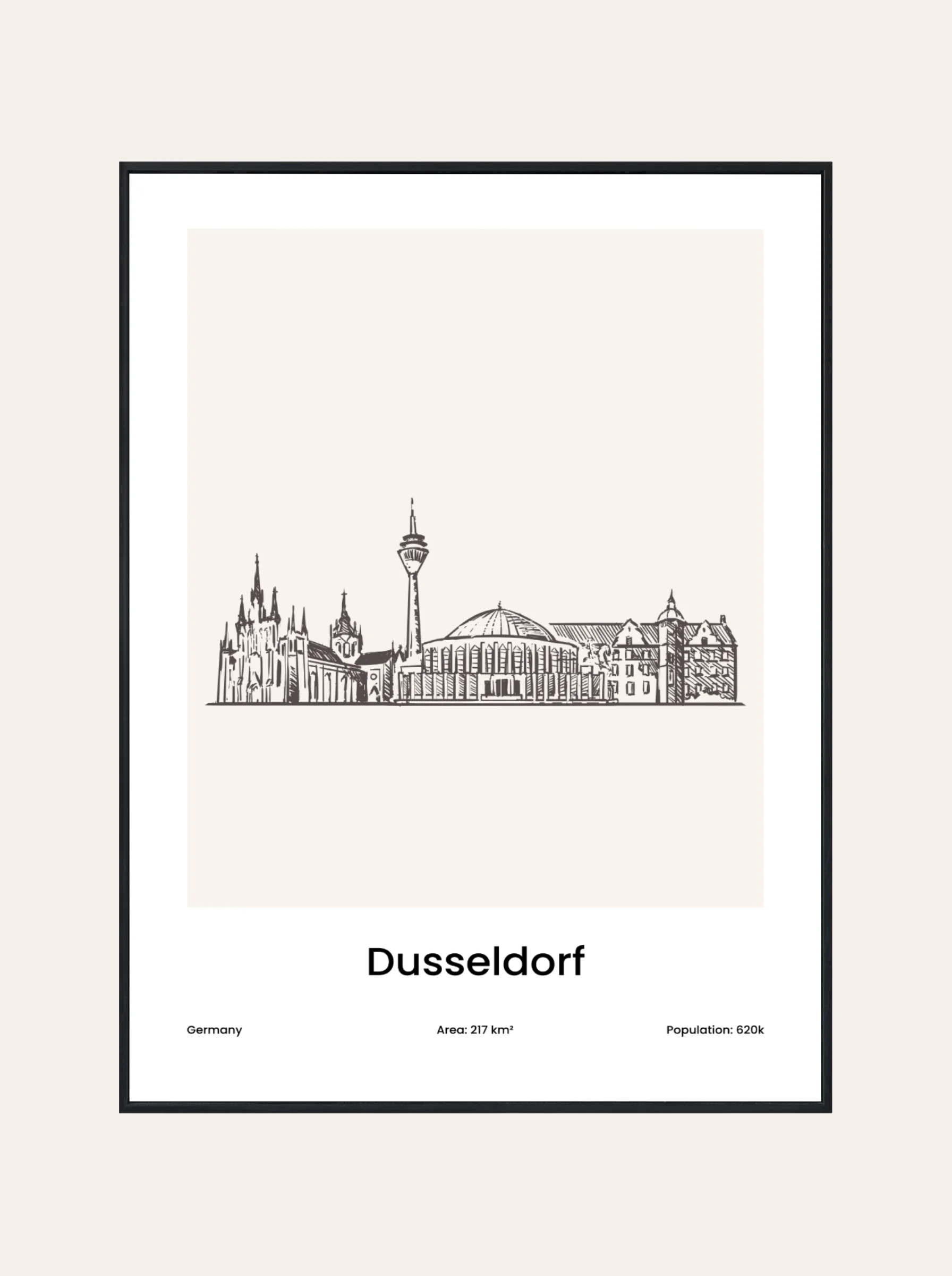 Plakat Rysunek Dusseldorf