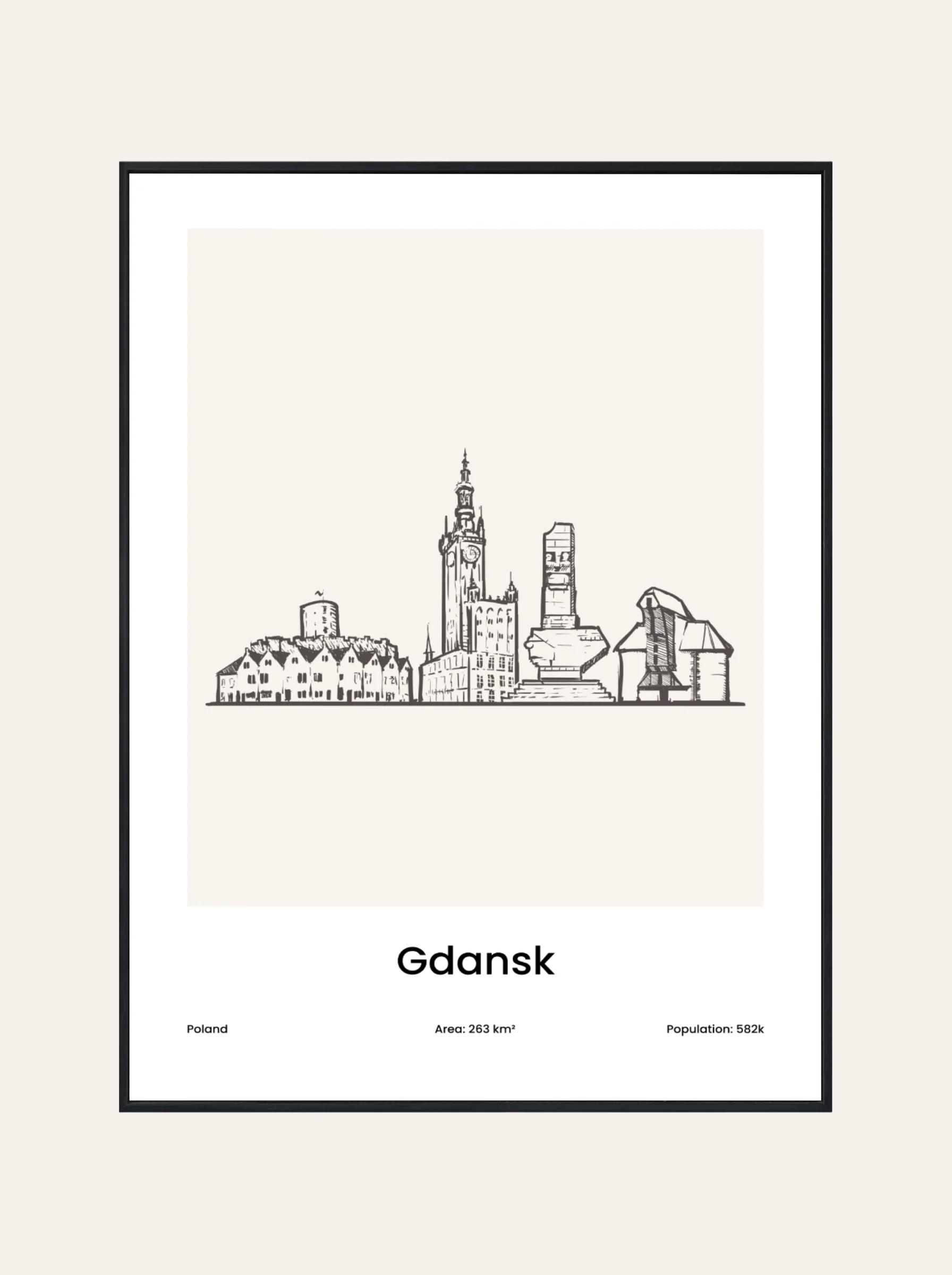 Plakat Rysunek Gdańsk