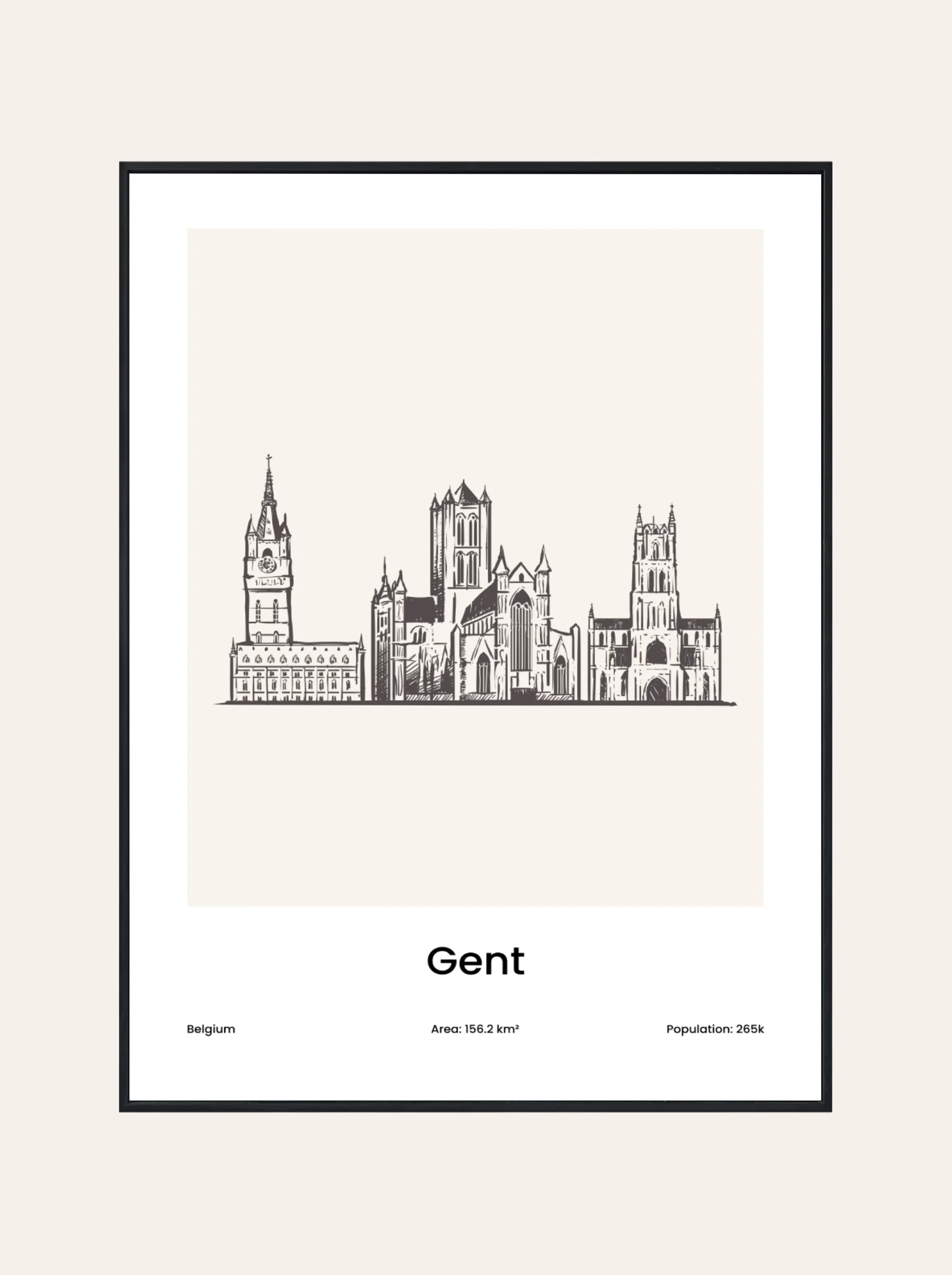 Plakat Rysunek Gent