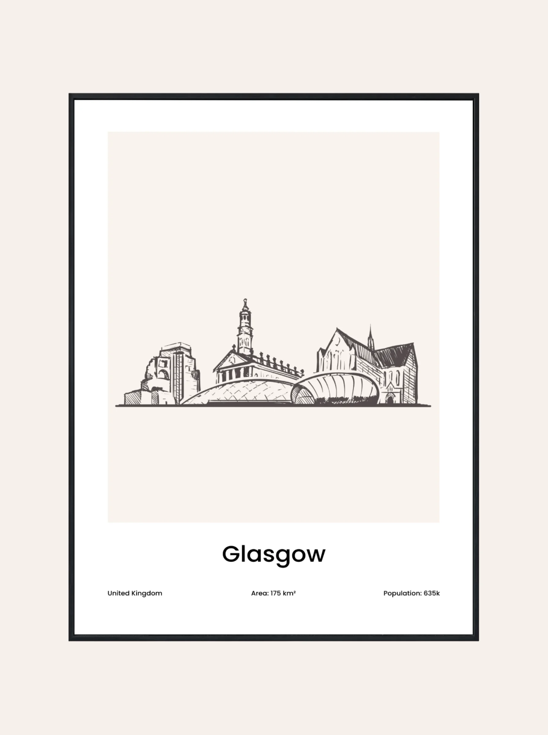 Plakat Rysunek Glasgow
