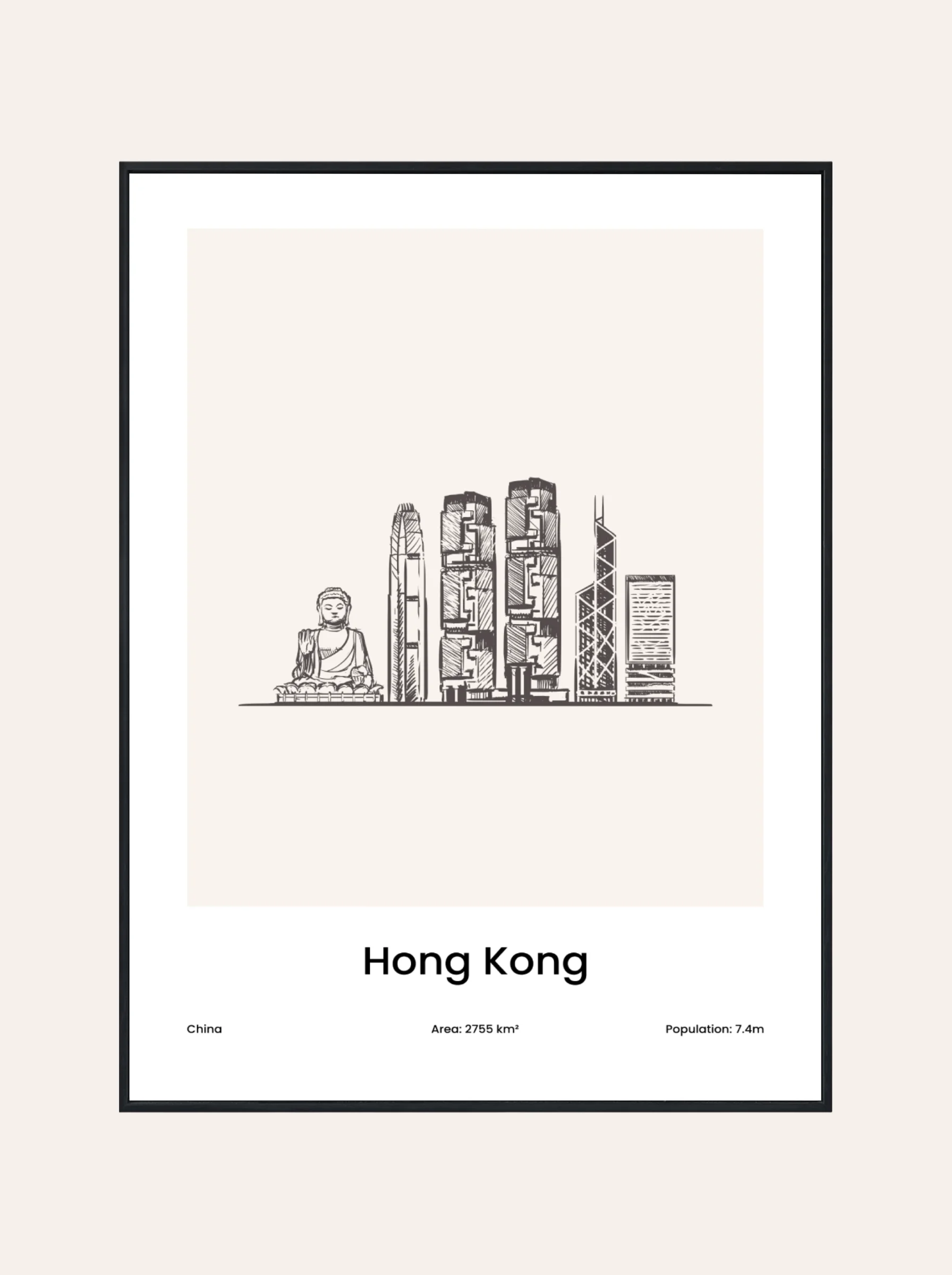 Plakat Rysunek Hong Kong