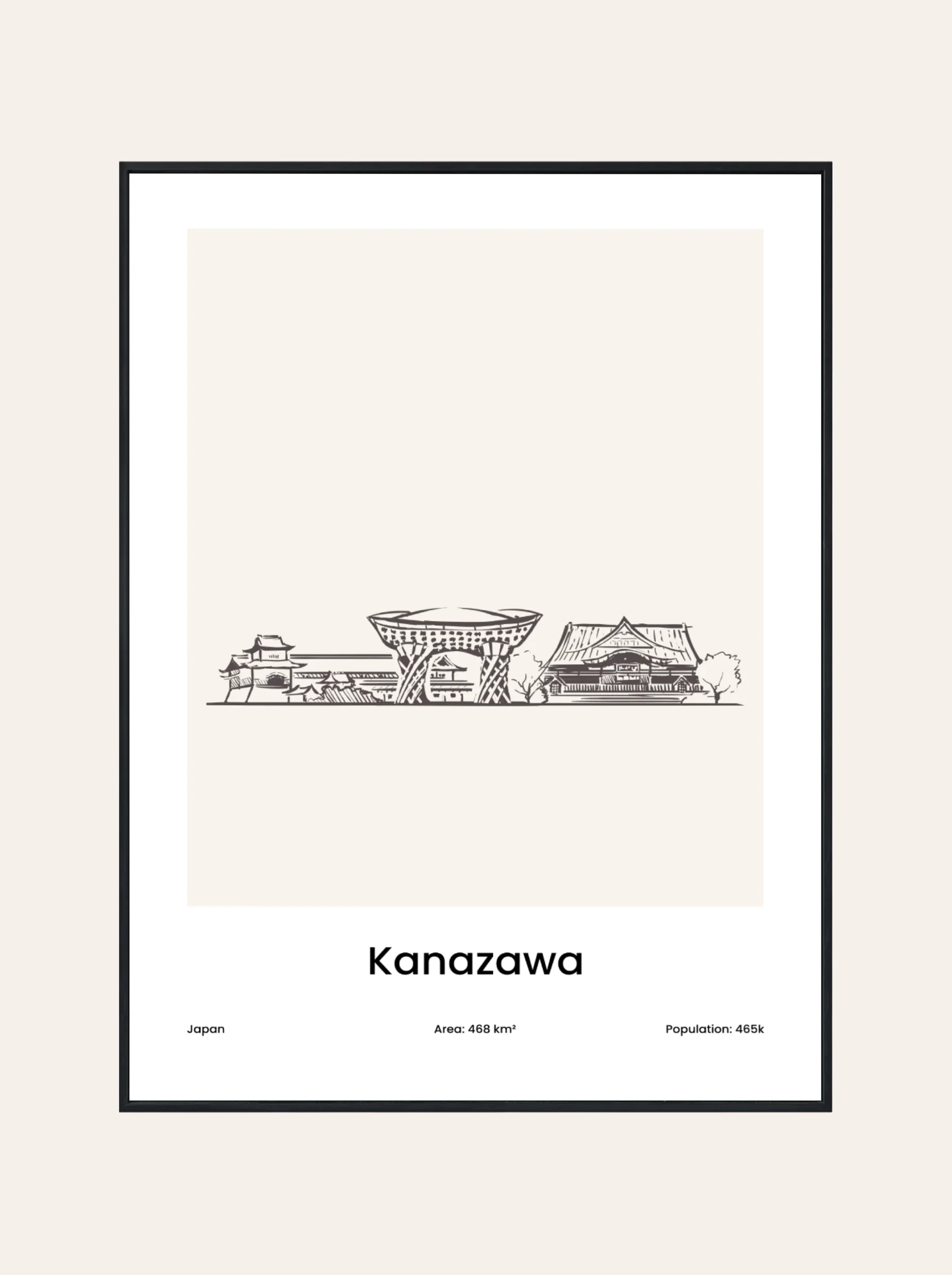 Plakat Rysunek Kanazawa