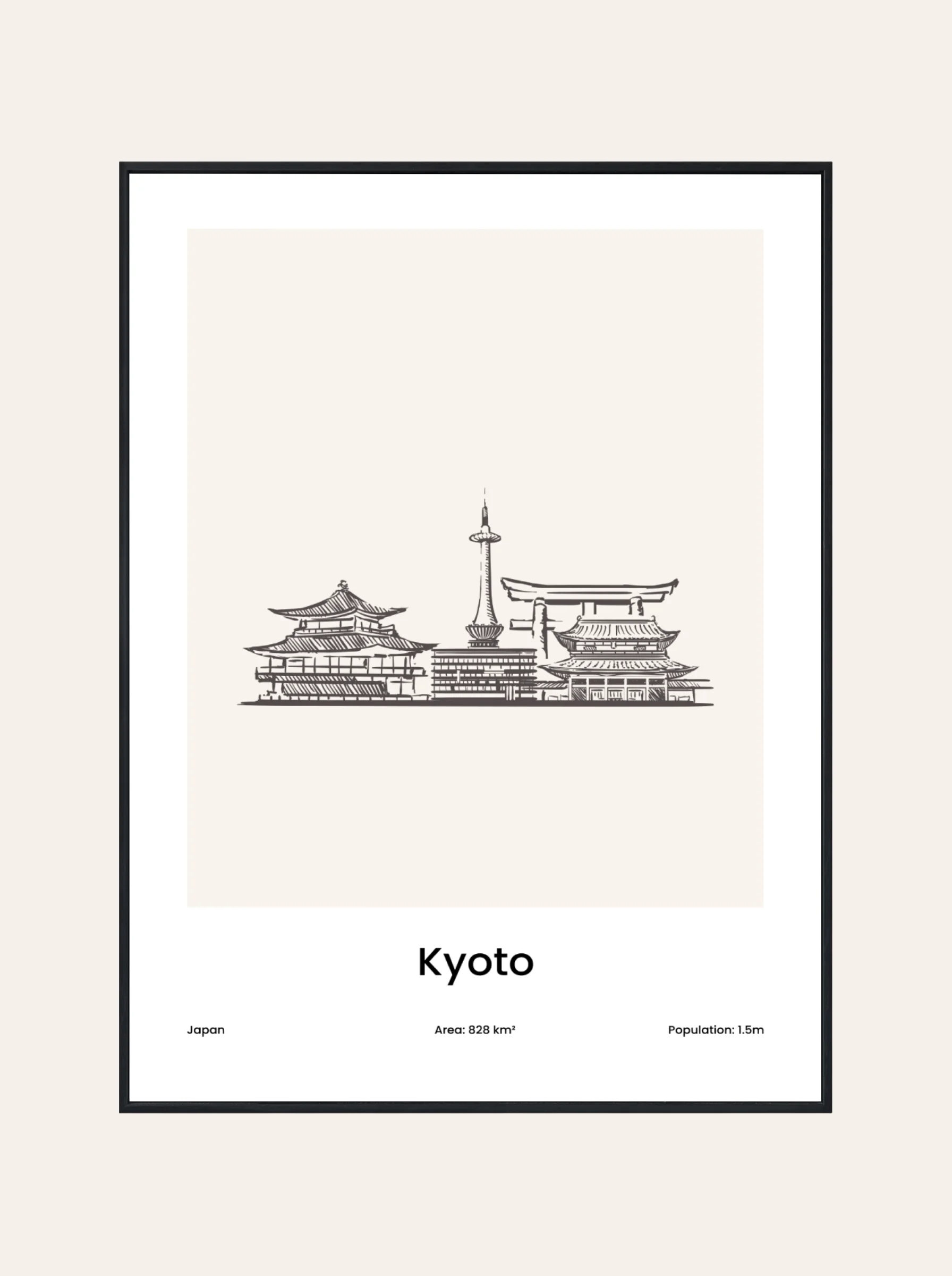 Plakat Rysunek Kjoto