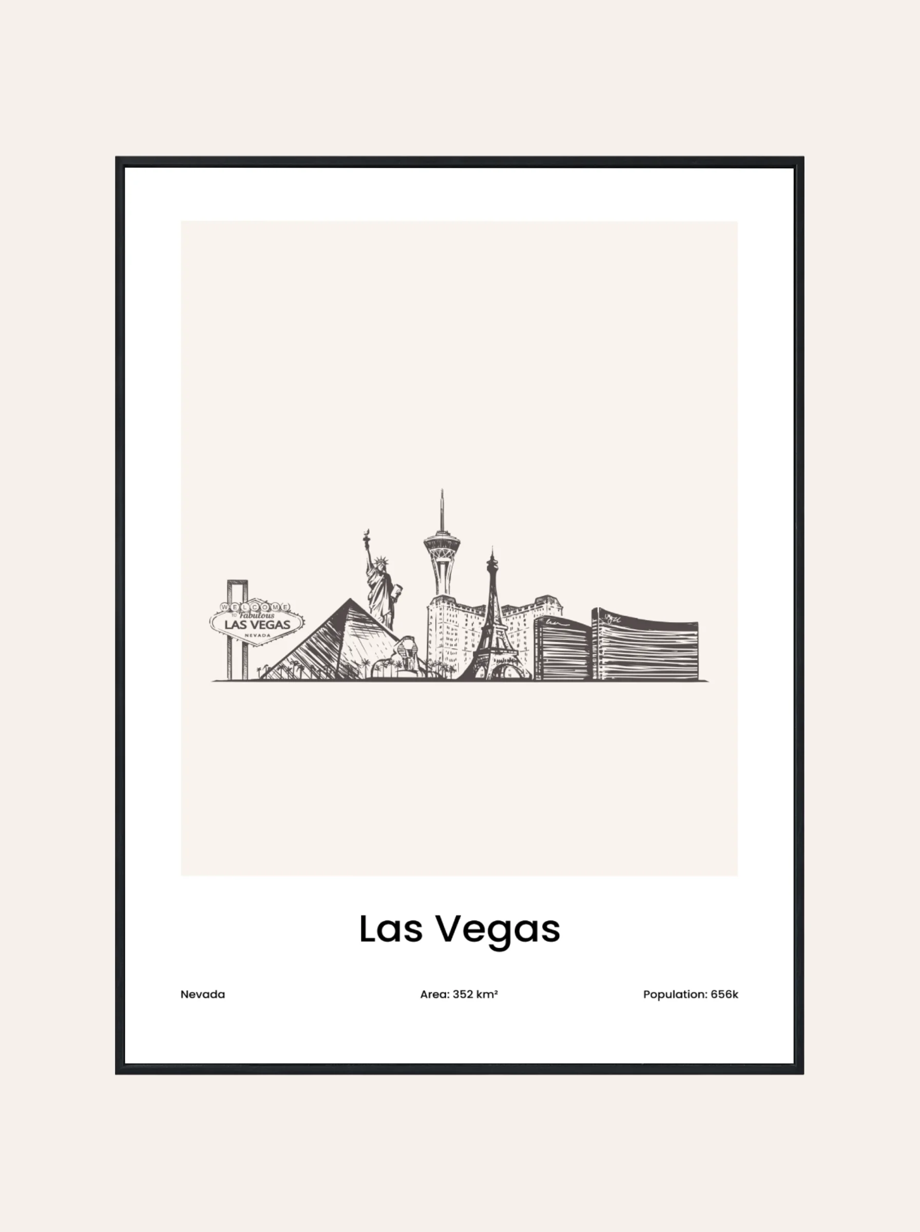 Plakat Rysunek Las Vegas
