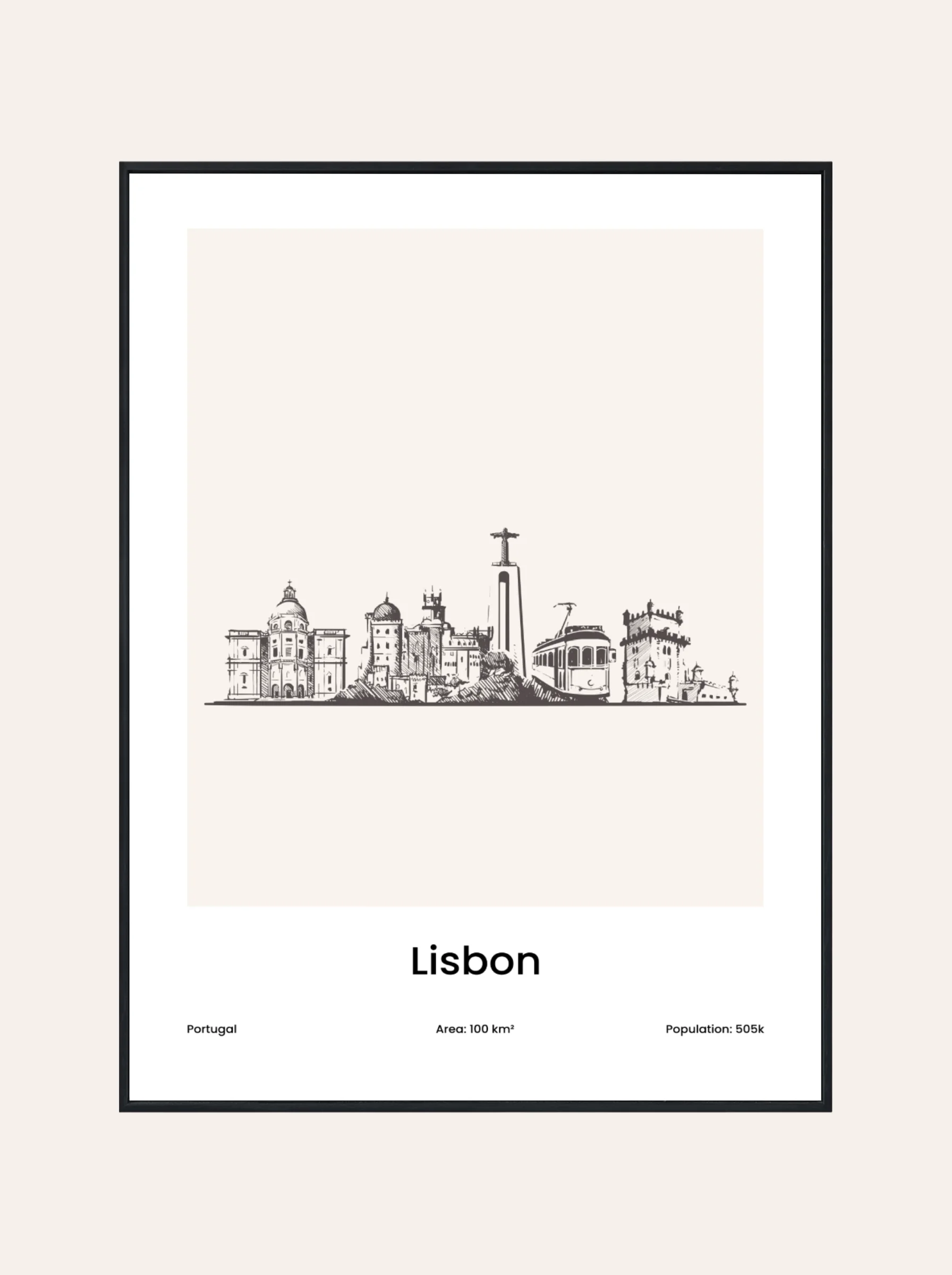 Plakat Rysunek Lizbona