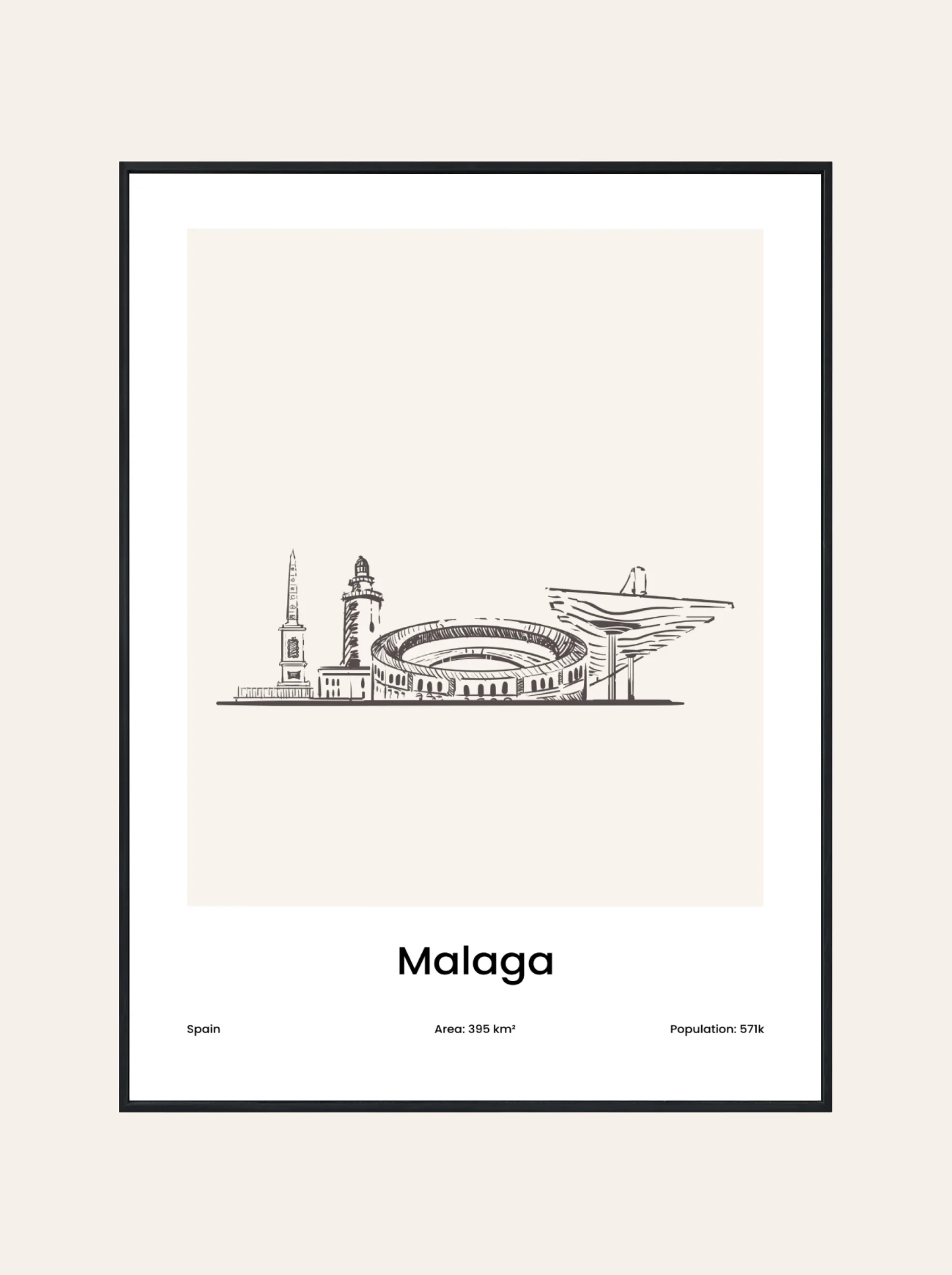 Plakat Rysunek Malaga