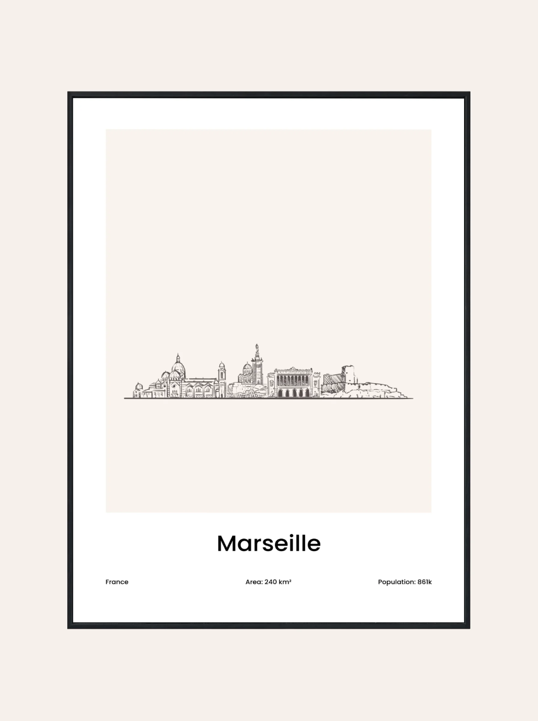 Plakat Rysunek Marsylia