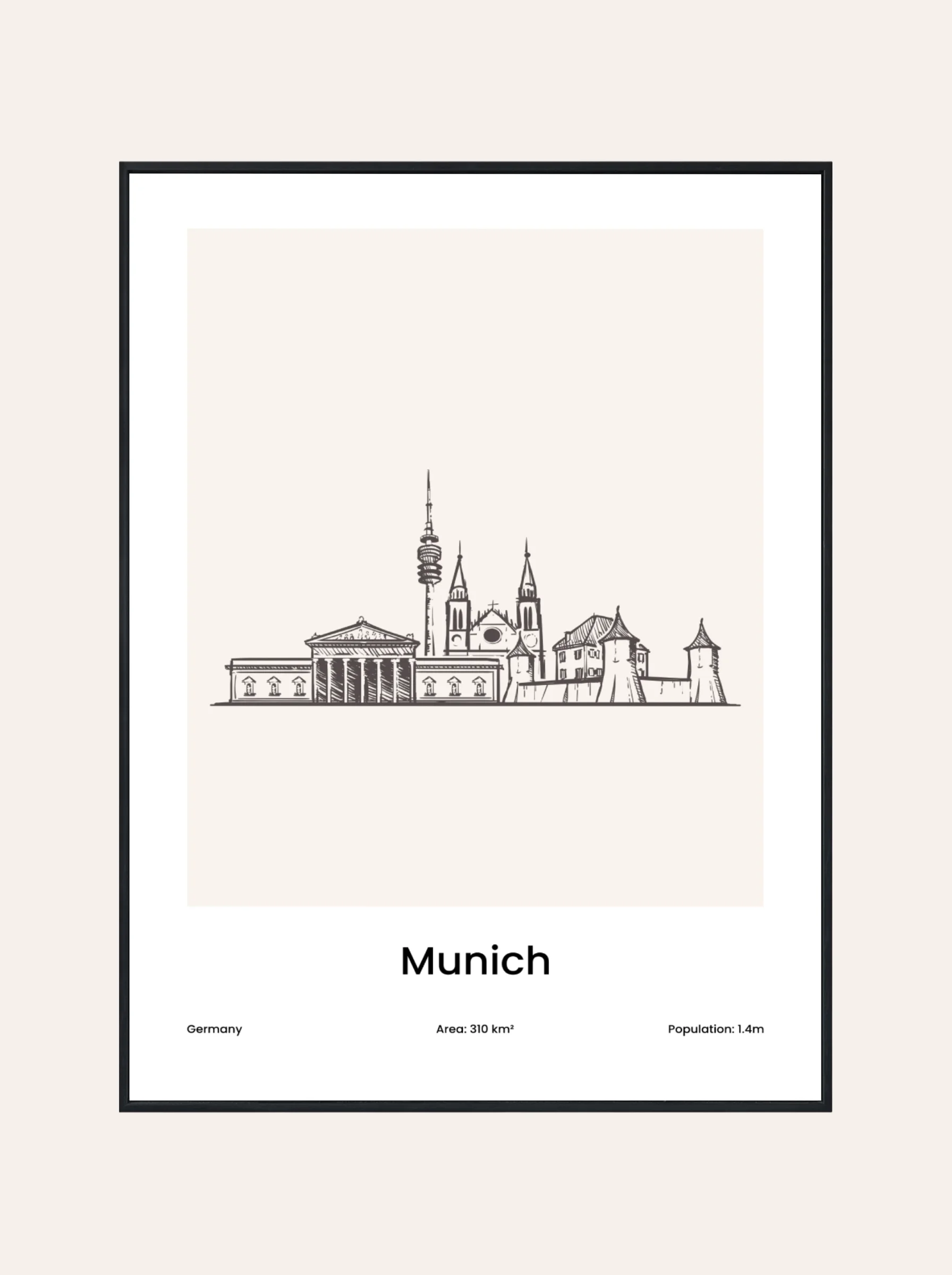 Plakat Rysunek Monachium