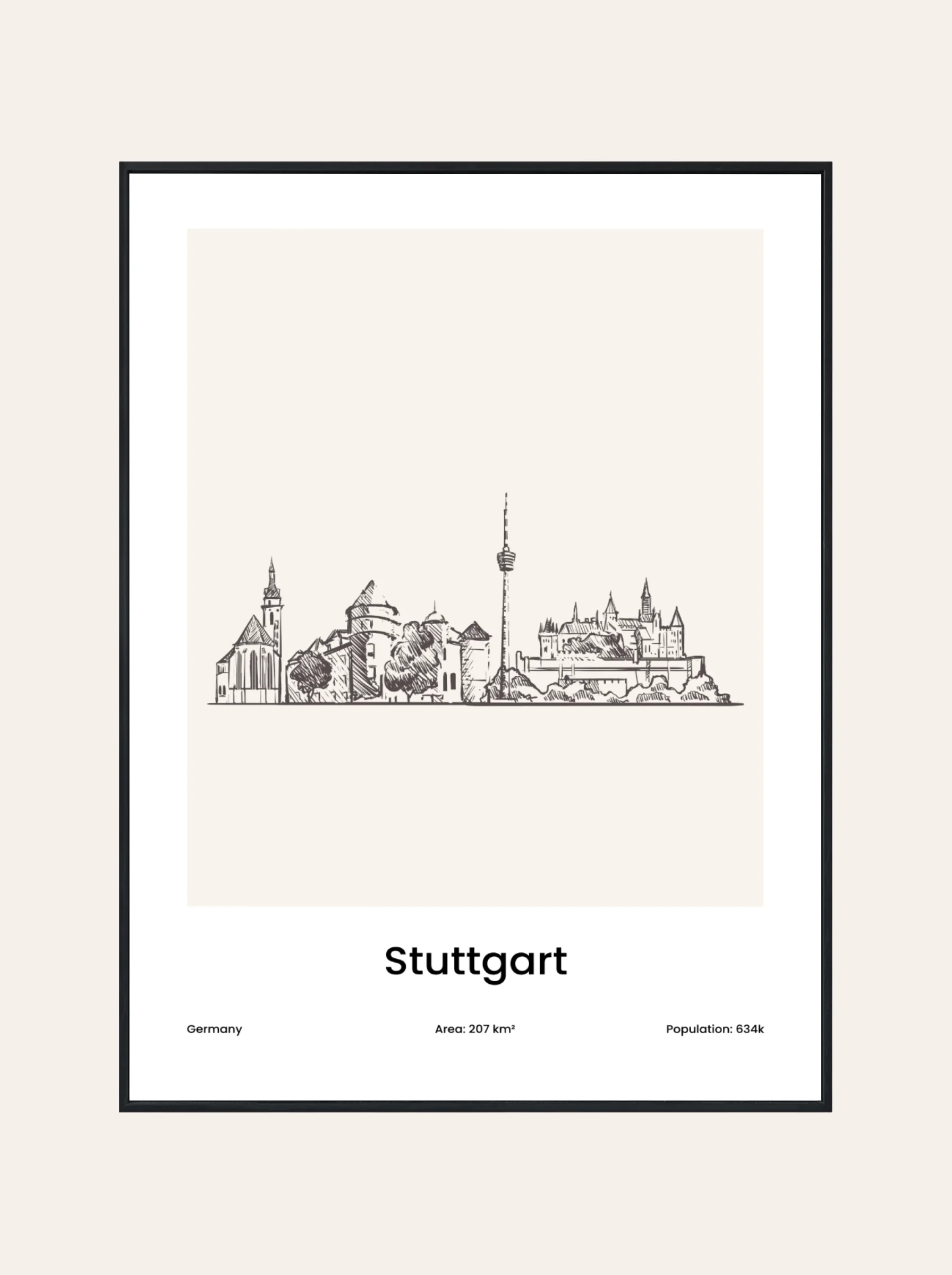 Plakat Rysunek Stutgard