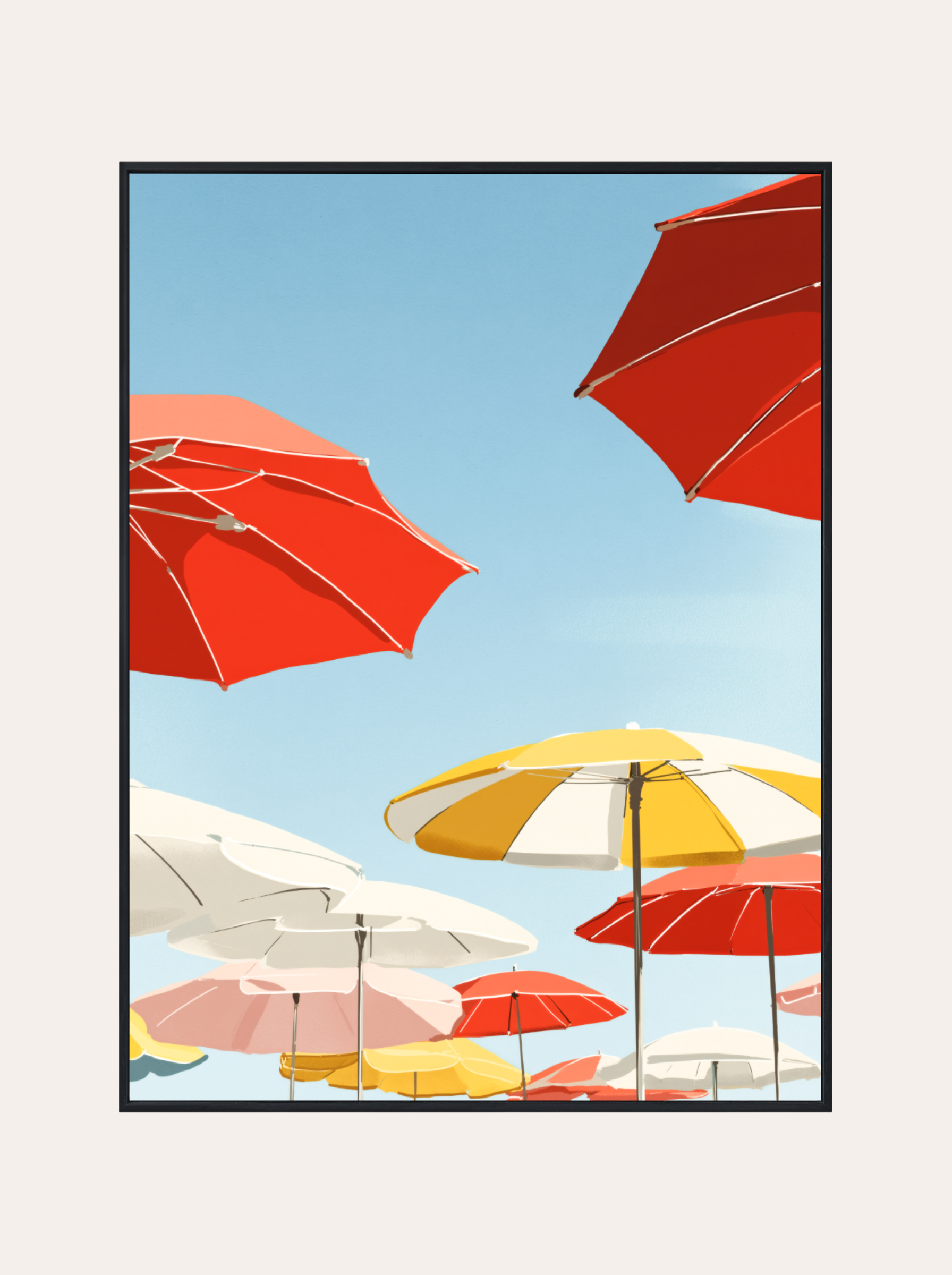Plakat Czerwone Parasole Plażowe