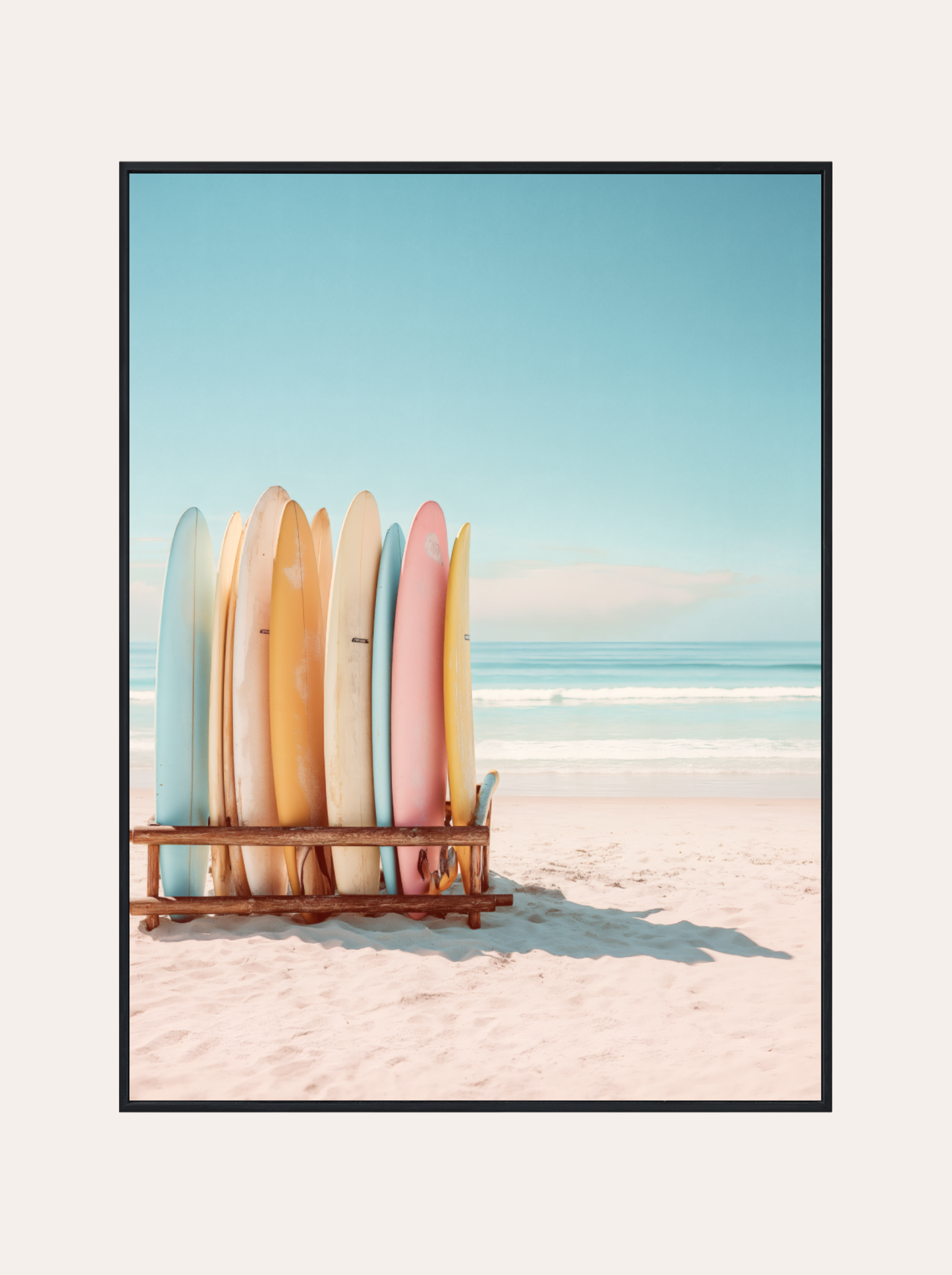 Plakat Deski Surfingowe na Plaży
