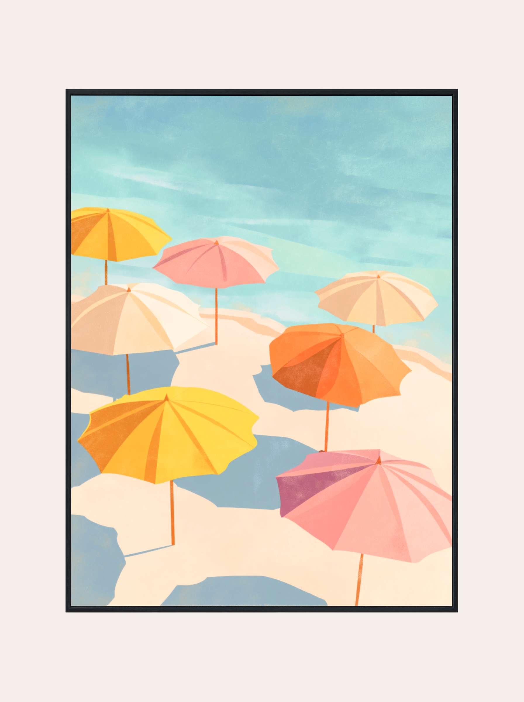 Plakat Kolorowe Parasole na Plaży