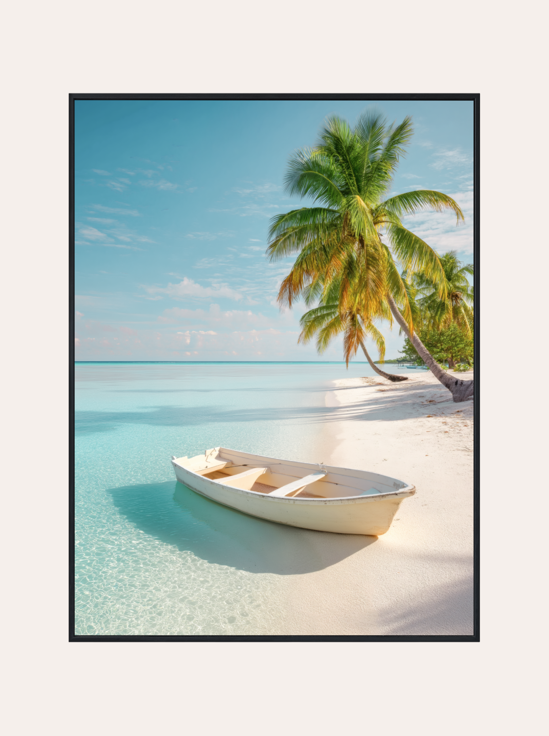 Plakat Łódka przy Tropikalnej Plaży