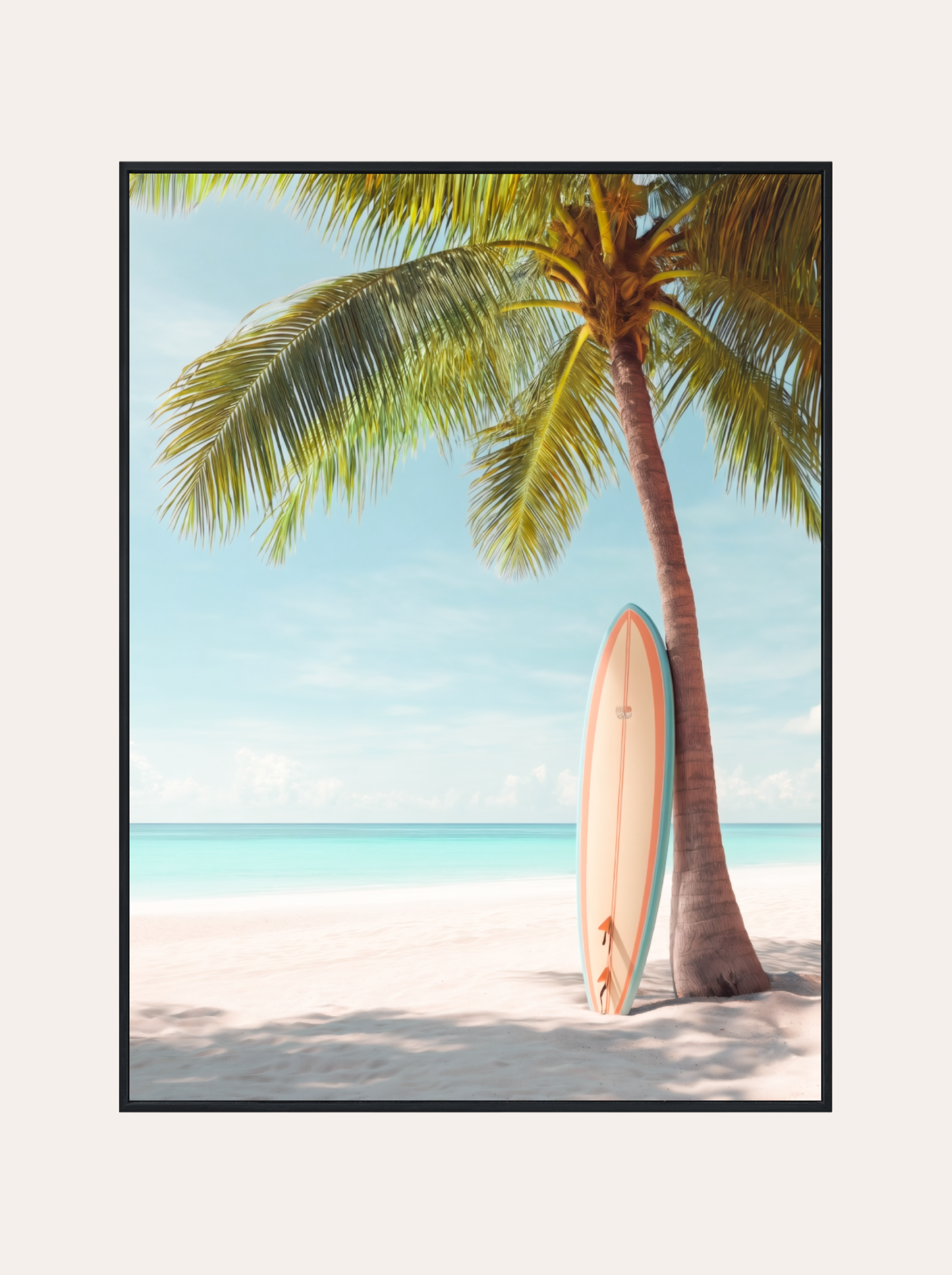 Plakat Palma i Deska Surfingowa