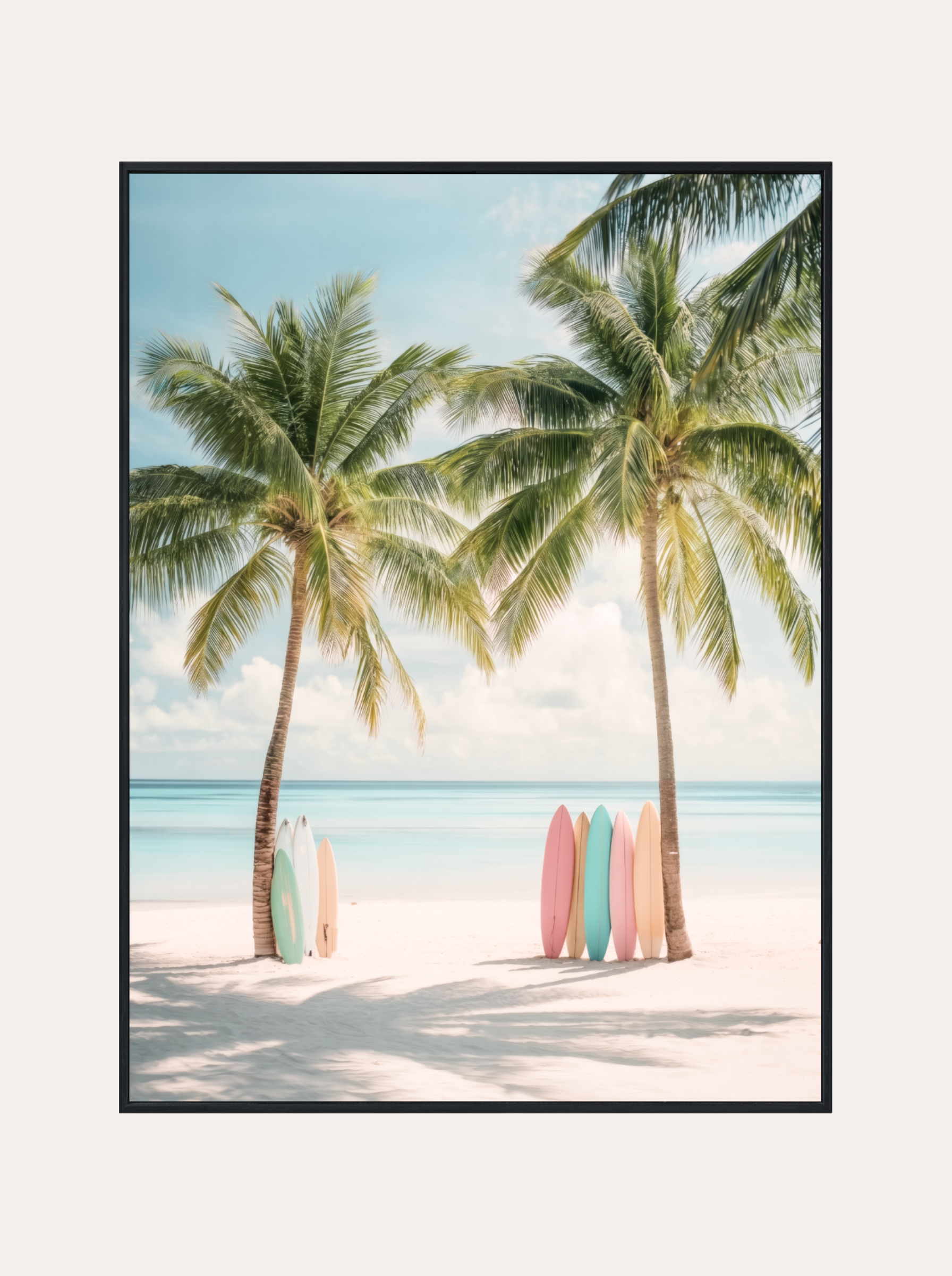 Plakat Palmy i Deski Surfingowe