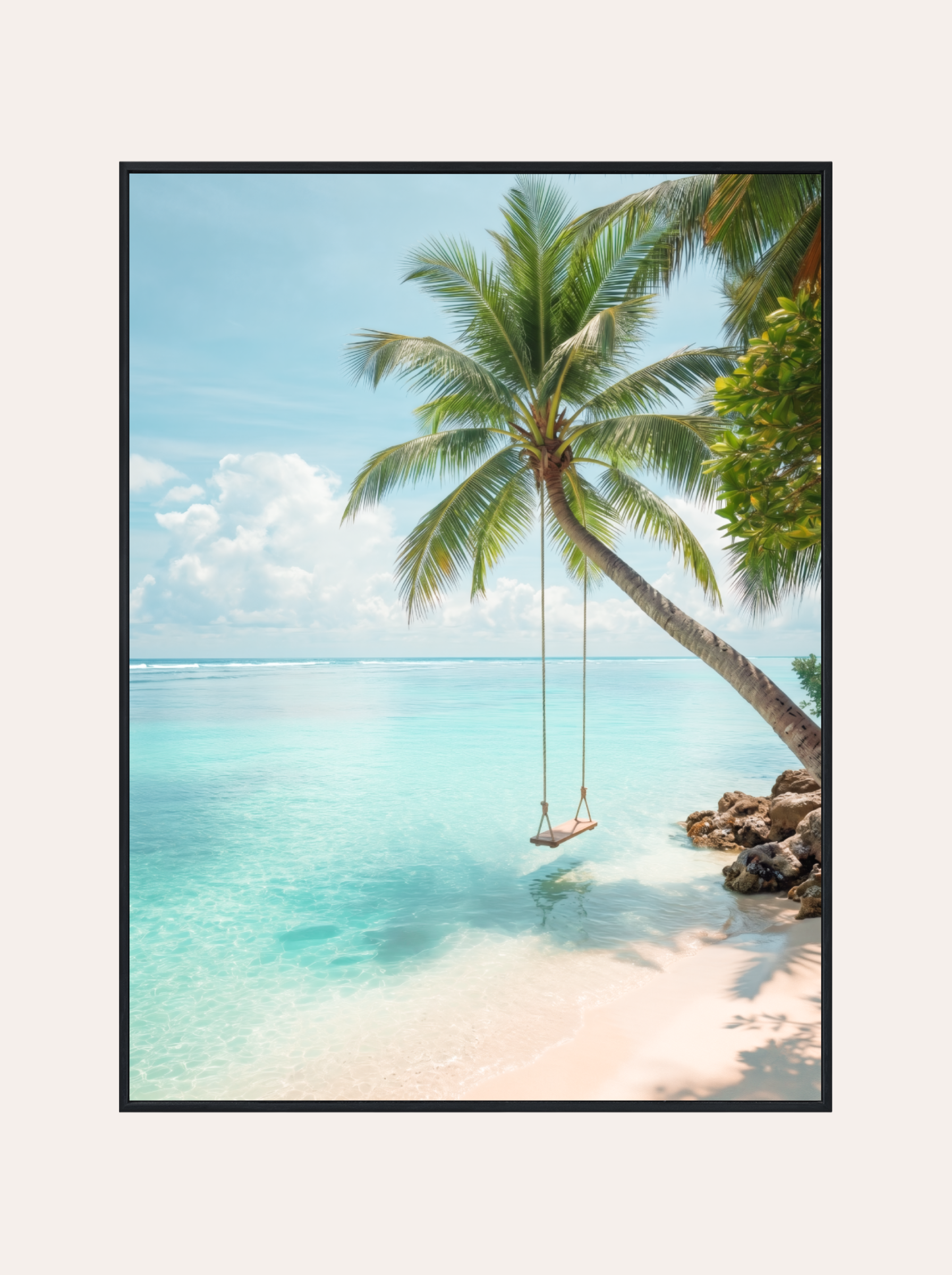 Plakat Tropikalna Plaża z Huśtawką